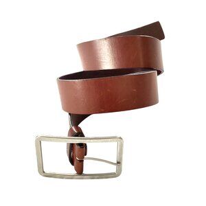Banana Republic Womens Brown Italian Leather Belt With Silver Buckle Size S USA